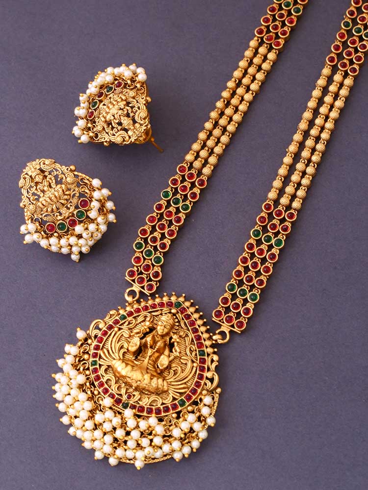Multicolor Chinnamasta Temple Jewellery Set - New Arrival - Image 4