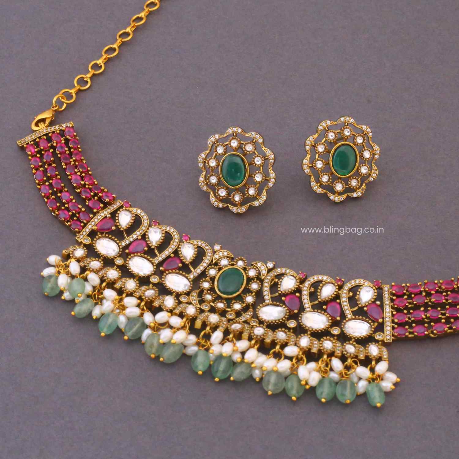 Multicolor Chloe Victorian Jewellery Set - Image 5