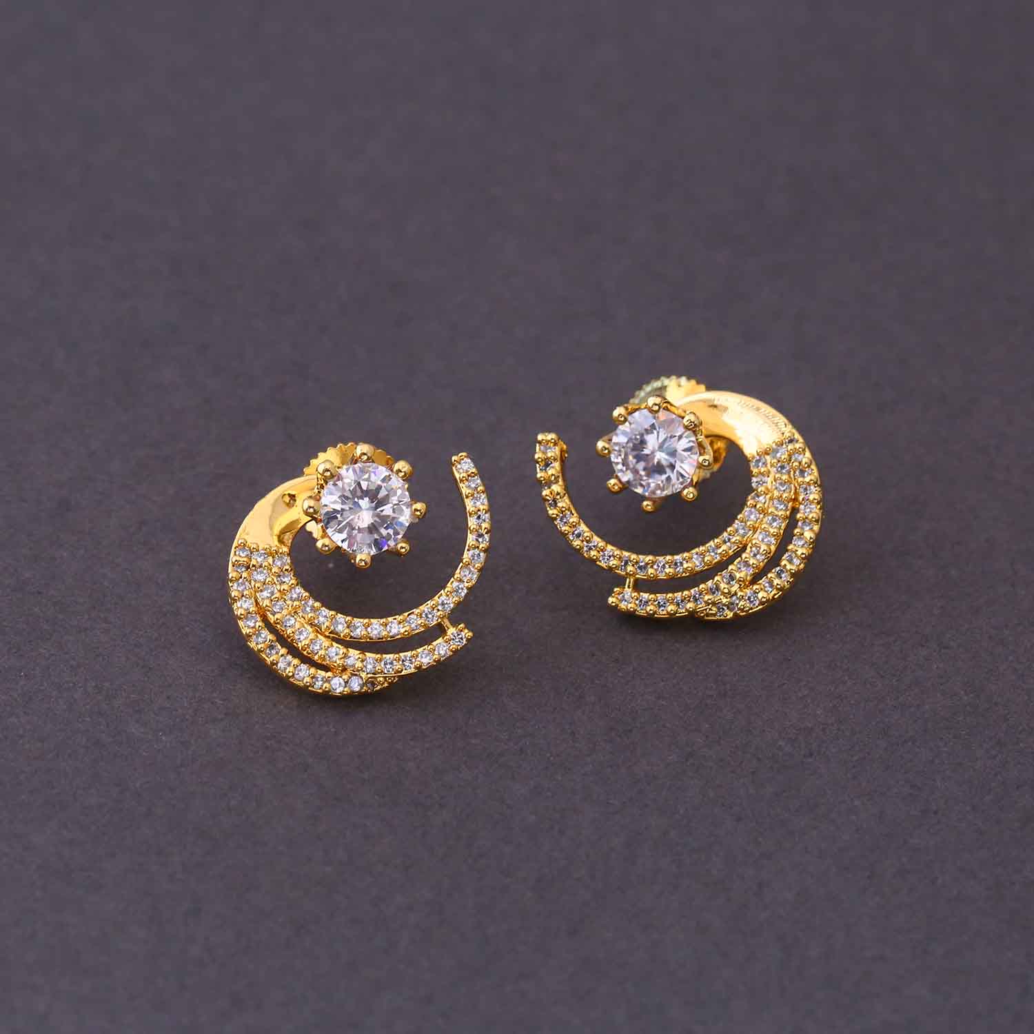 Golden Cruste Zirconia Studs - Image 3