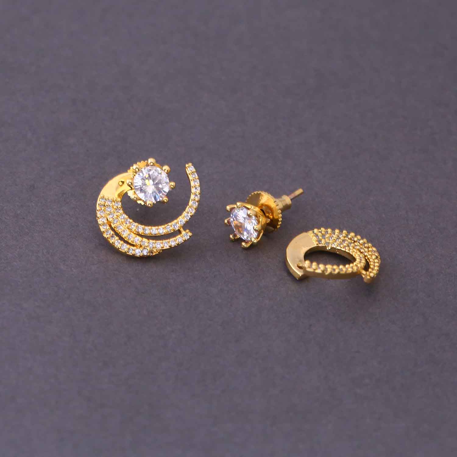 Golden Cruste Zirconia Studs - Image 4