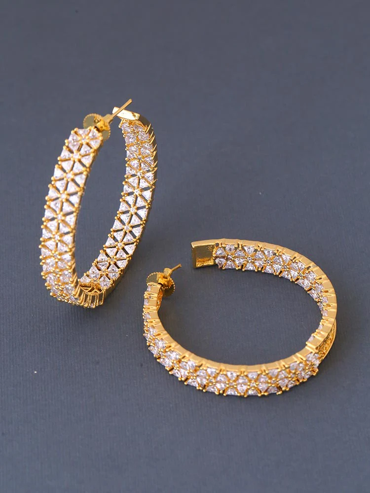 Golden Daleyza Zirconia Hoops - Image 3