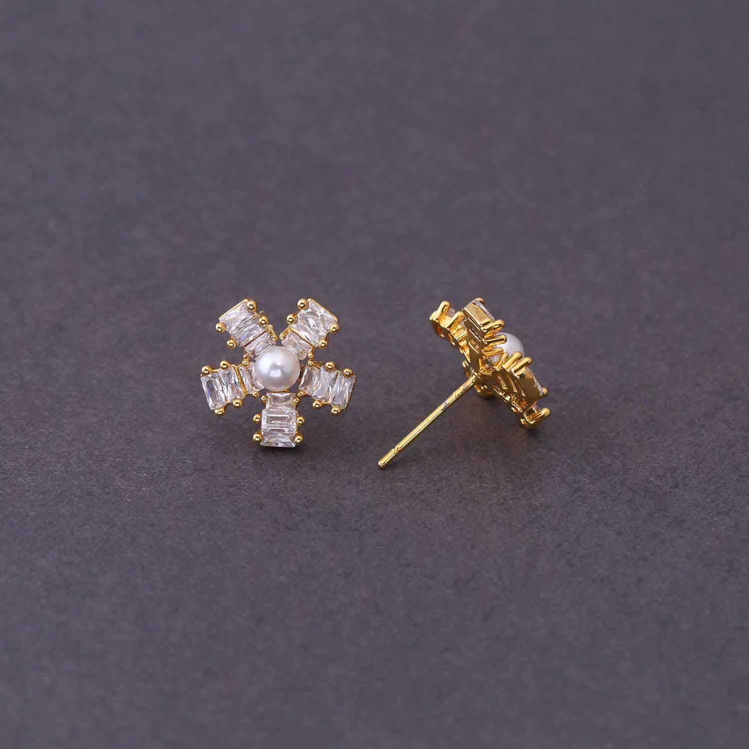 Golden Darby Zirconia Studs - Image 4