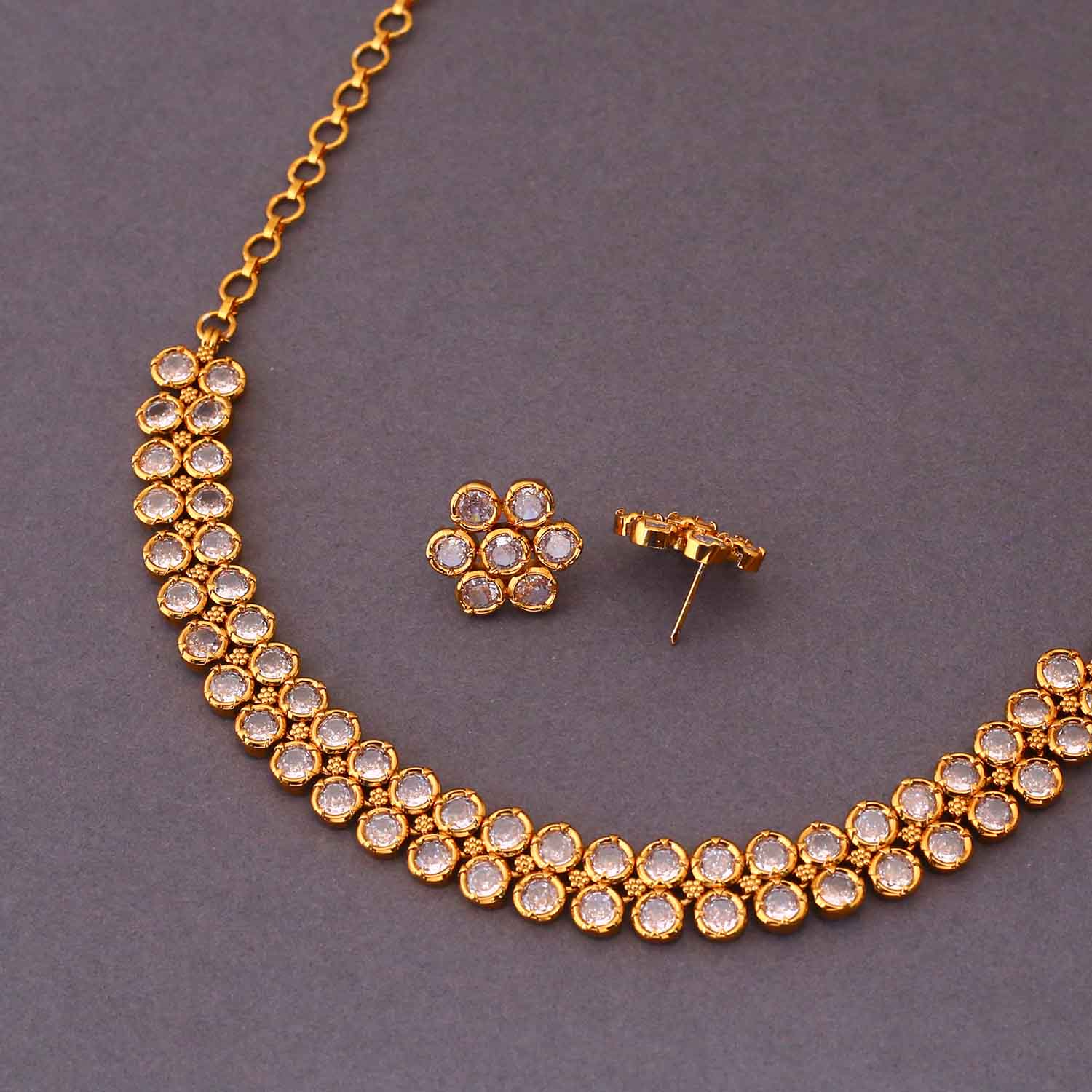Golden Elona Antique Jewellery Set - Image 4