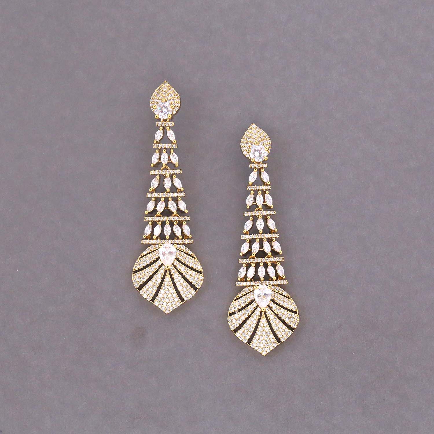 Golden Esther Zirconia Danglers - Image 2