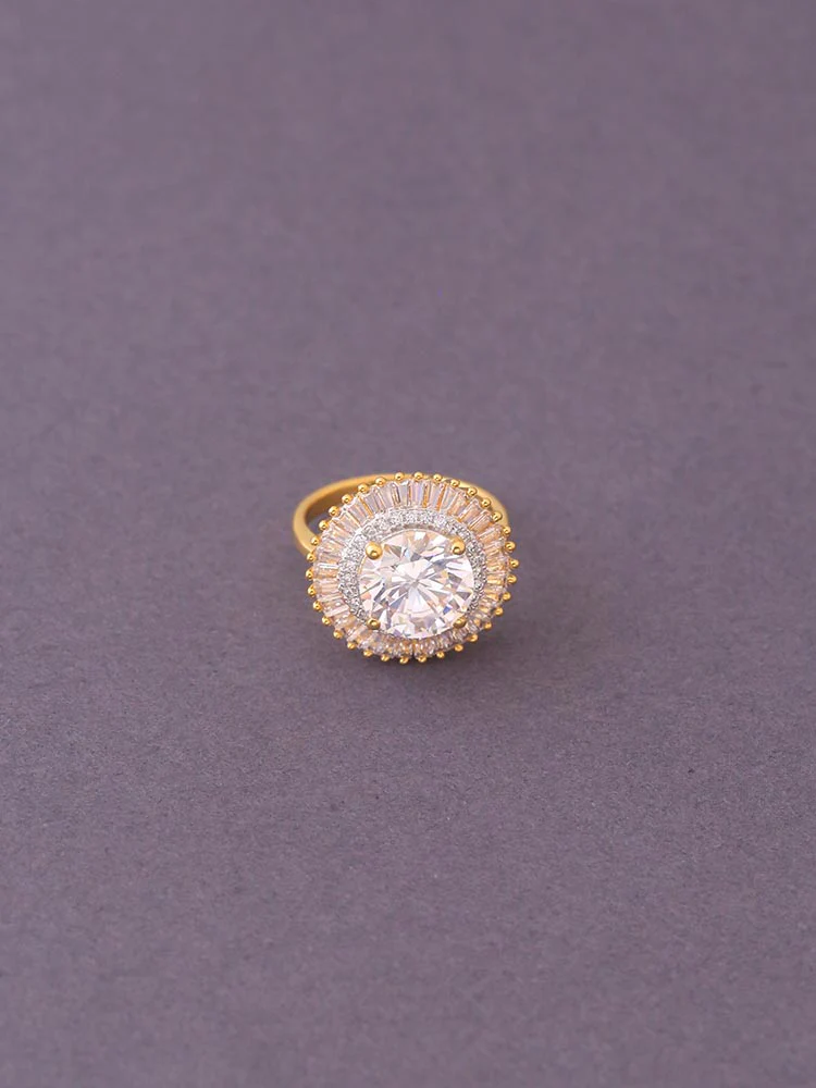 Golden Eton Zirconia Ring - EOSS - Image 3