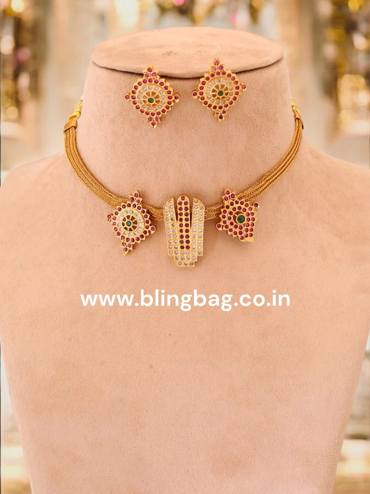 Golden Evelin Antique Jewellery Set - New Arrival - Image 2