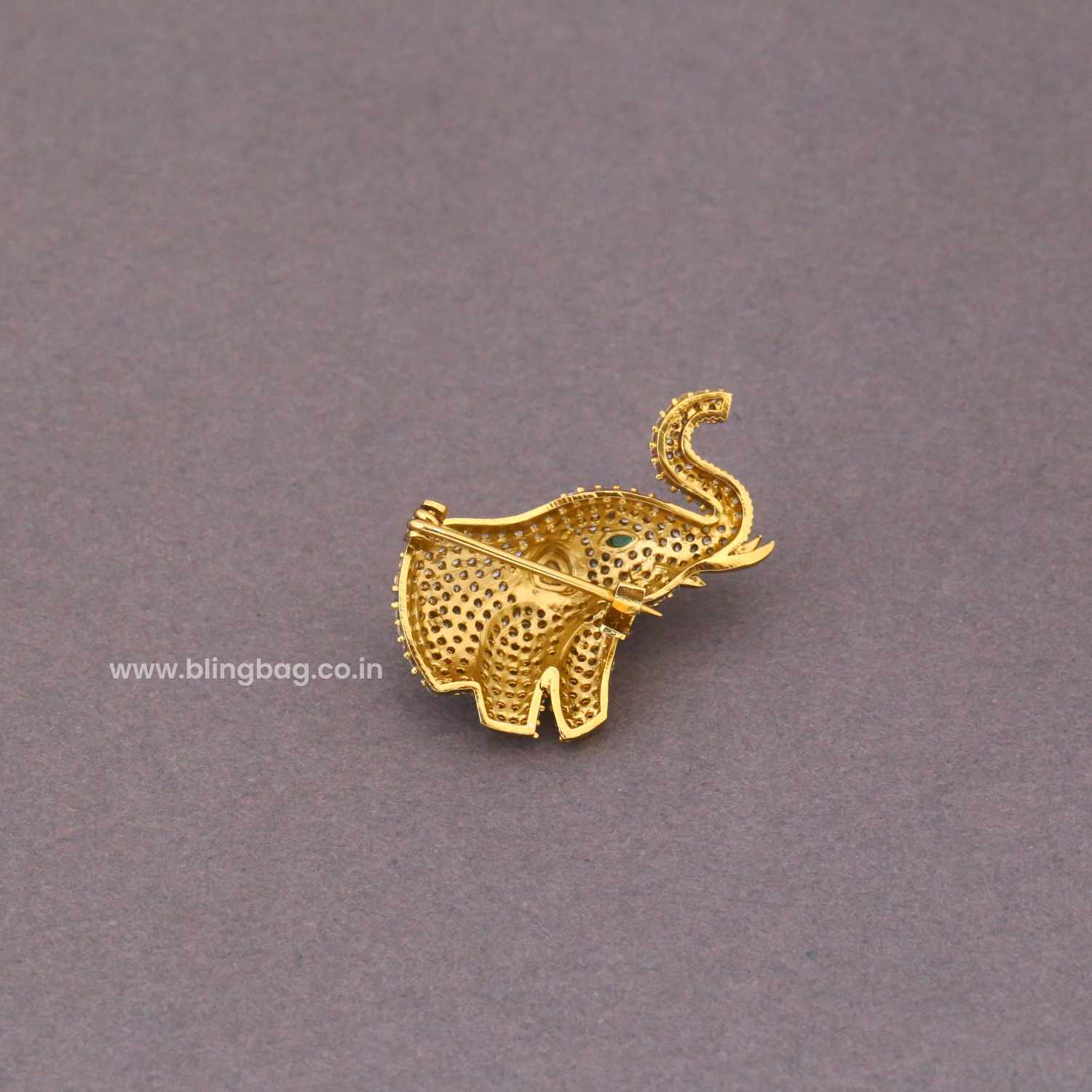 Golden Eye Royal Elephant Brooch - Image 5
