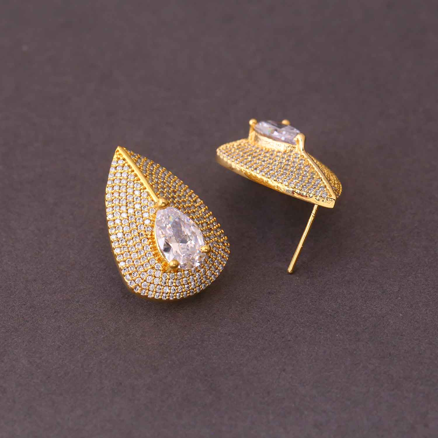 Golden Ferdinand Zirconia Studs - Image 4