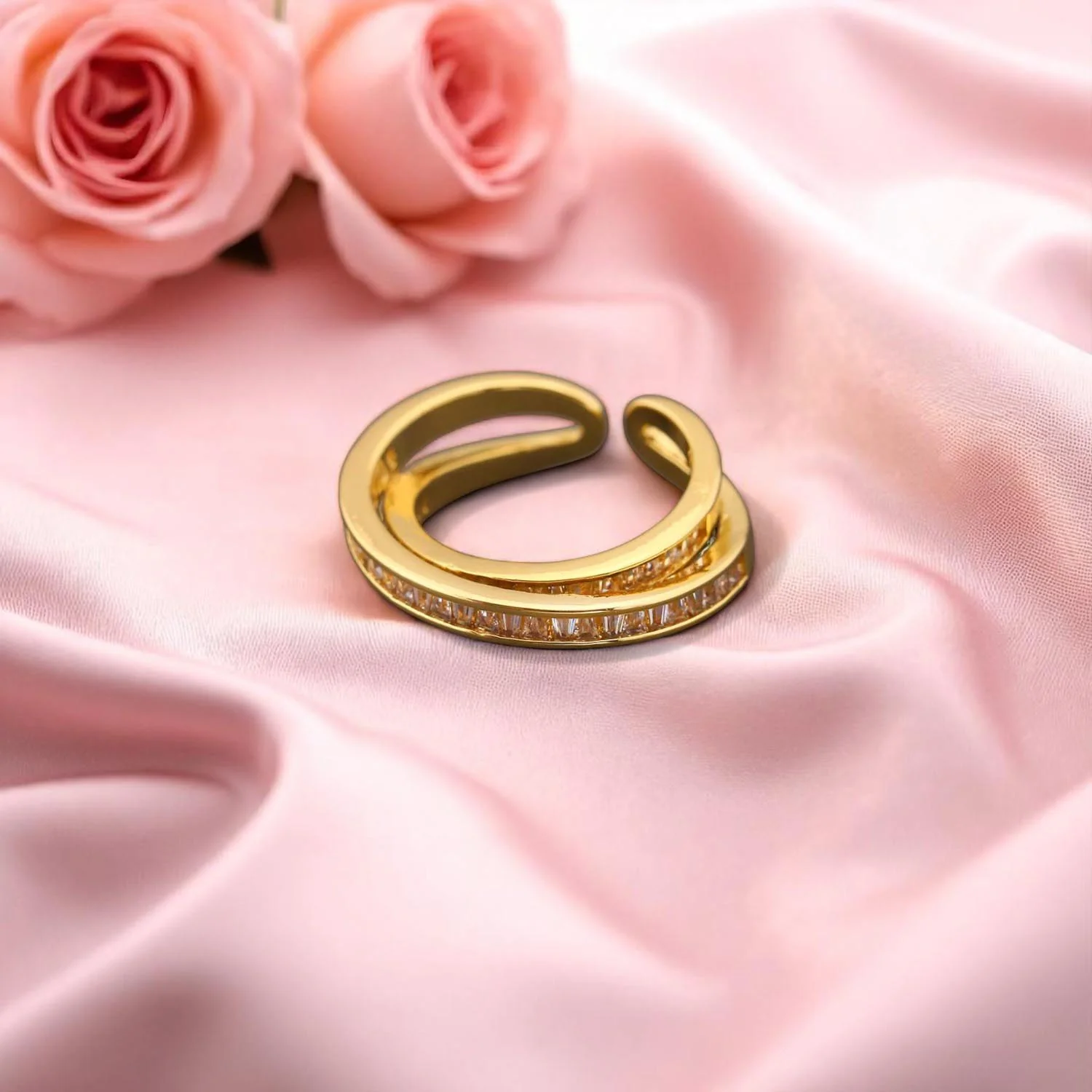 Golden Fia Zirconia Ring