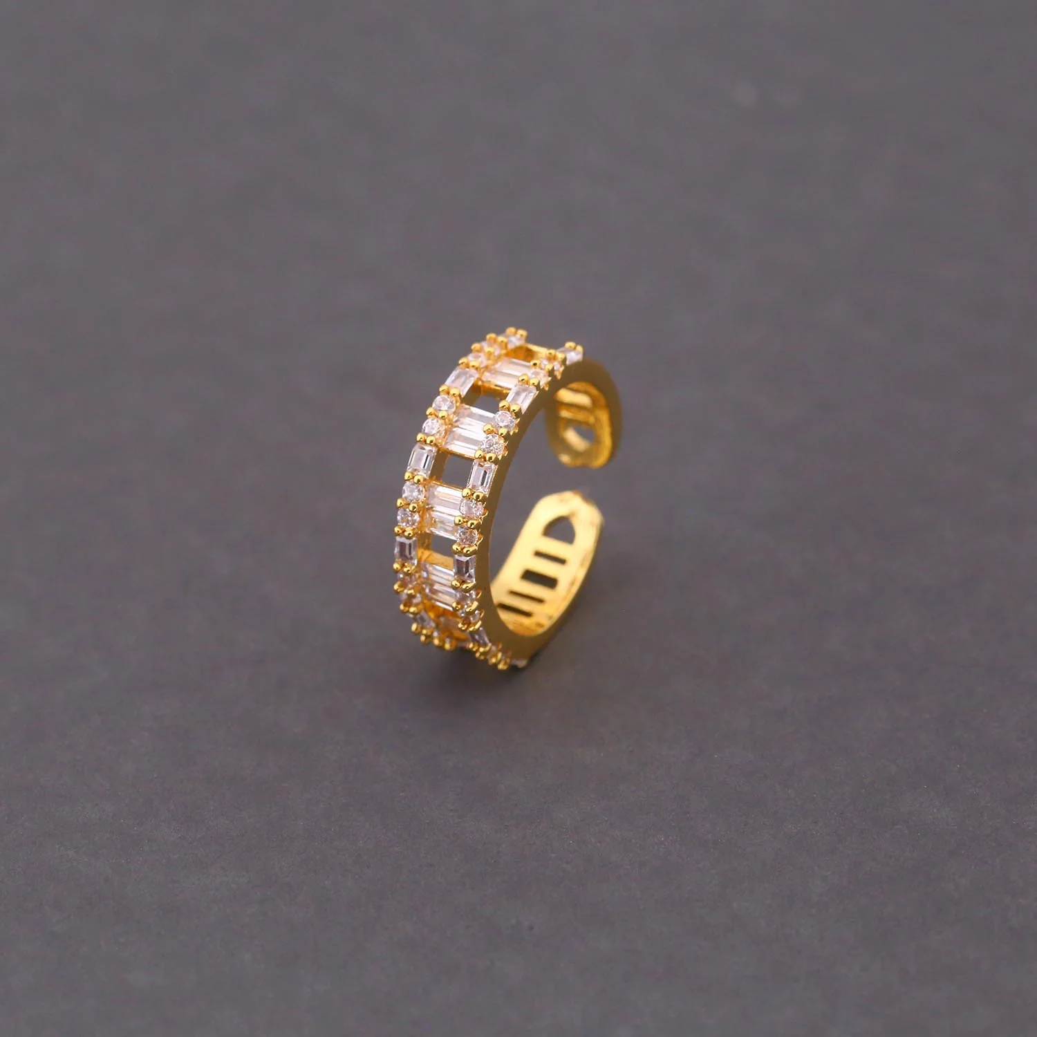 Golden Flo Zirconia Ring - Image 3