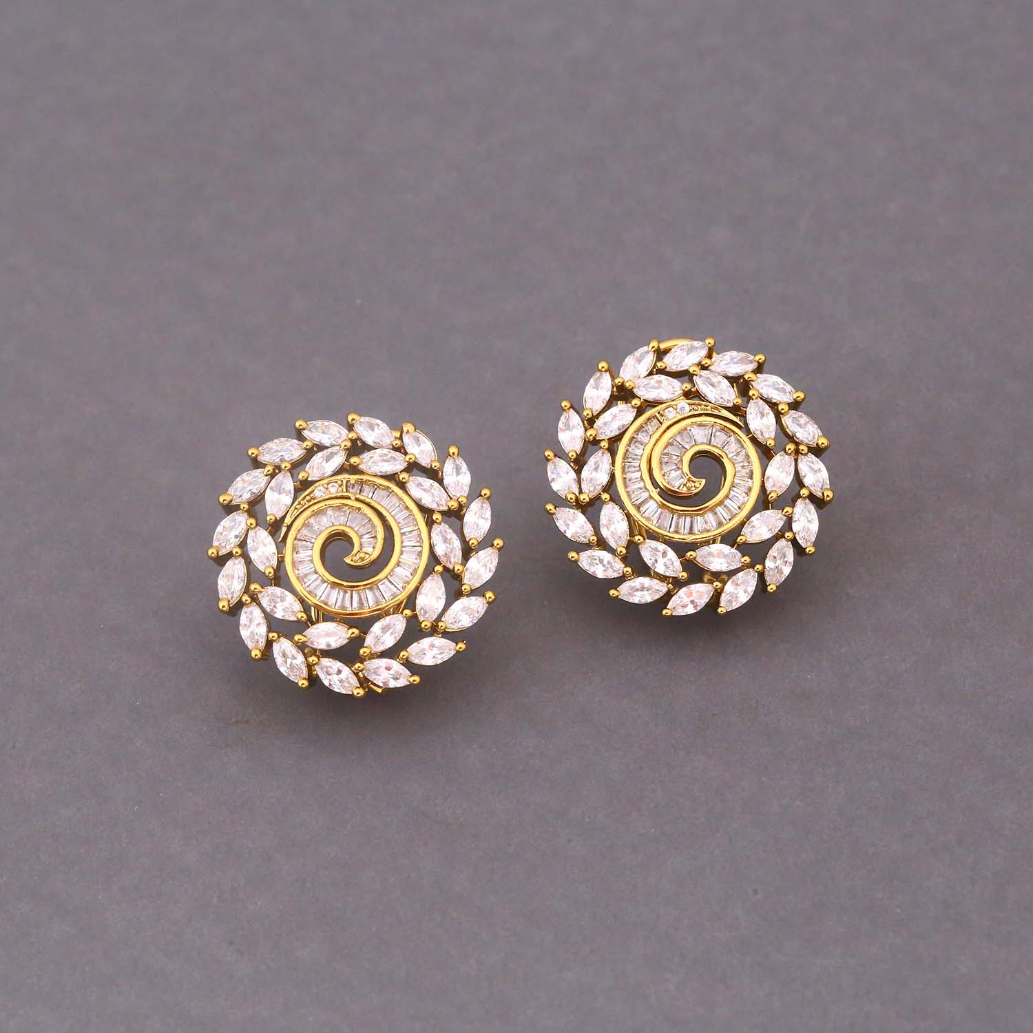 Golden Frankie Zirconia Studs - Image 2