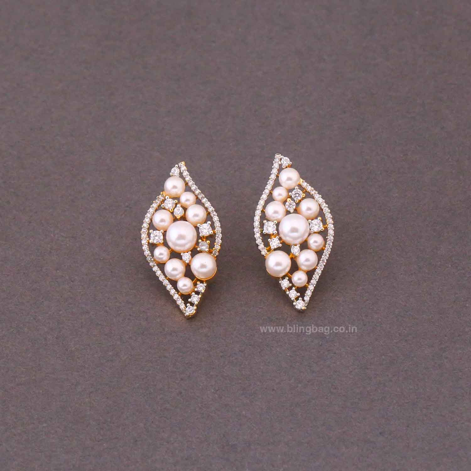 Golden Garina Zirconia Studs - Image 3