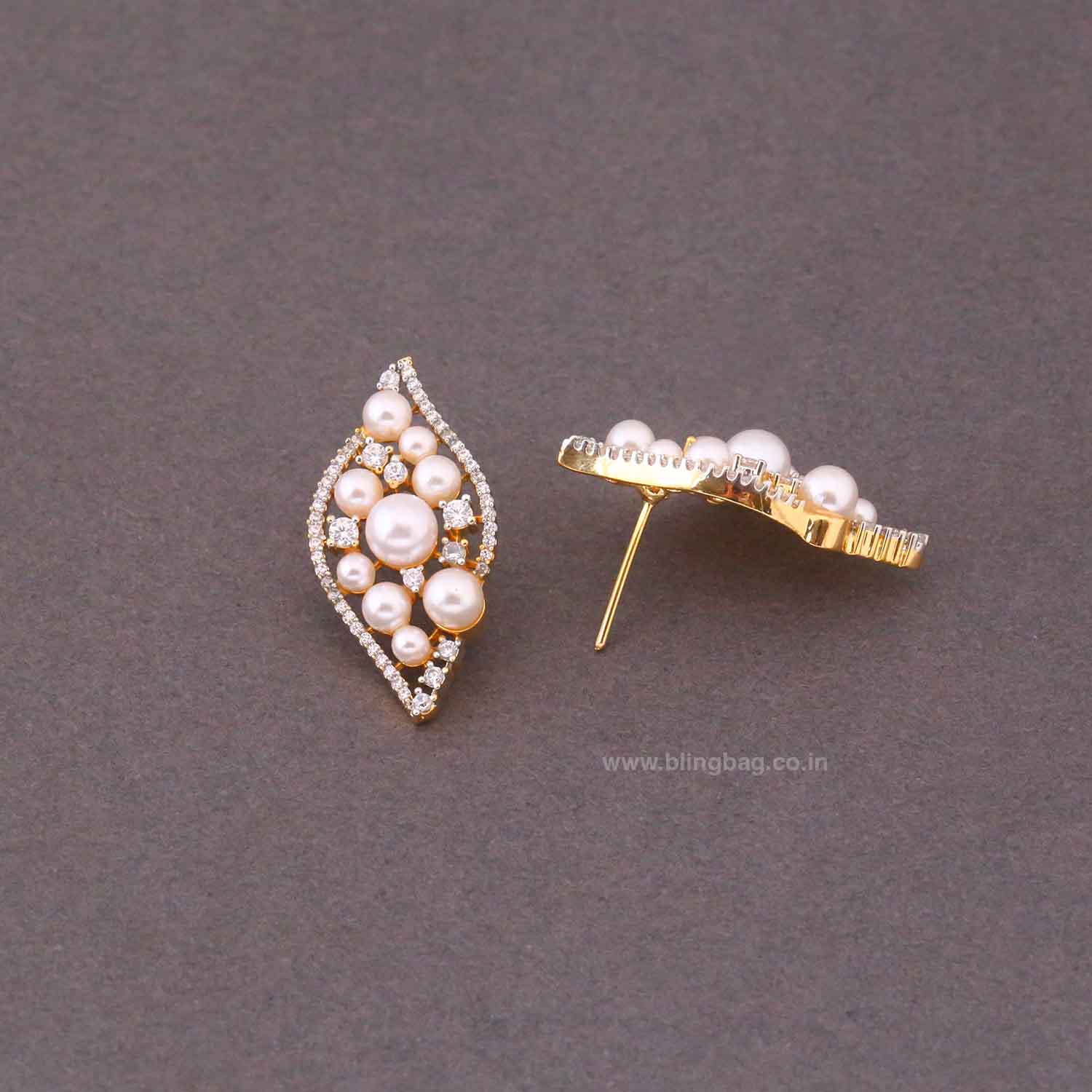 Golden Garina Zirconia Studs - Image 4