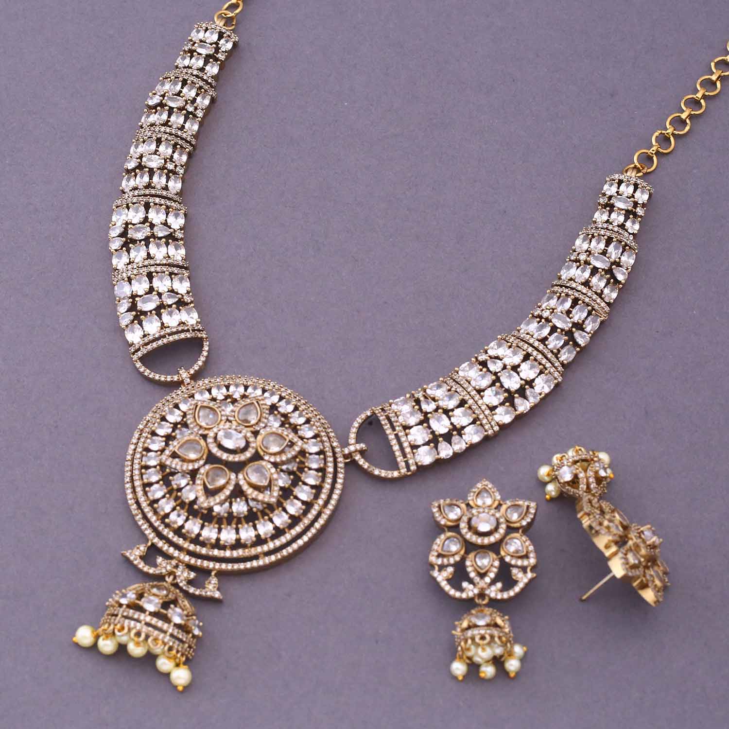 Golden Gietty Hasli Victorian Jewellery Set - New Arrival - Image 4