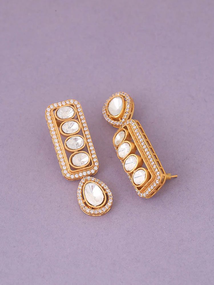 Golden Gillian Zirconia Danglers - Image 3