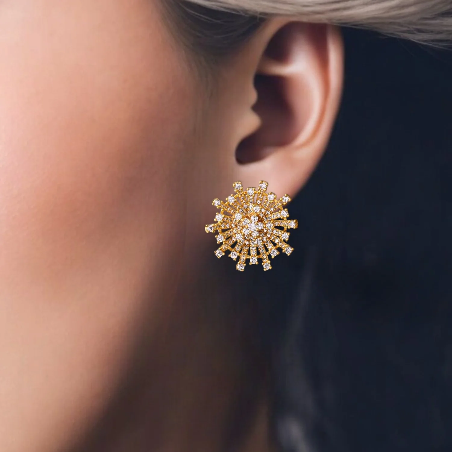 Golden Gladys Zirconia Studs - Image 2