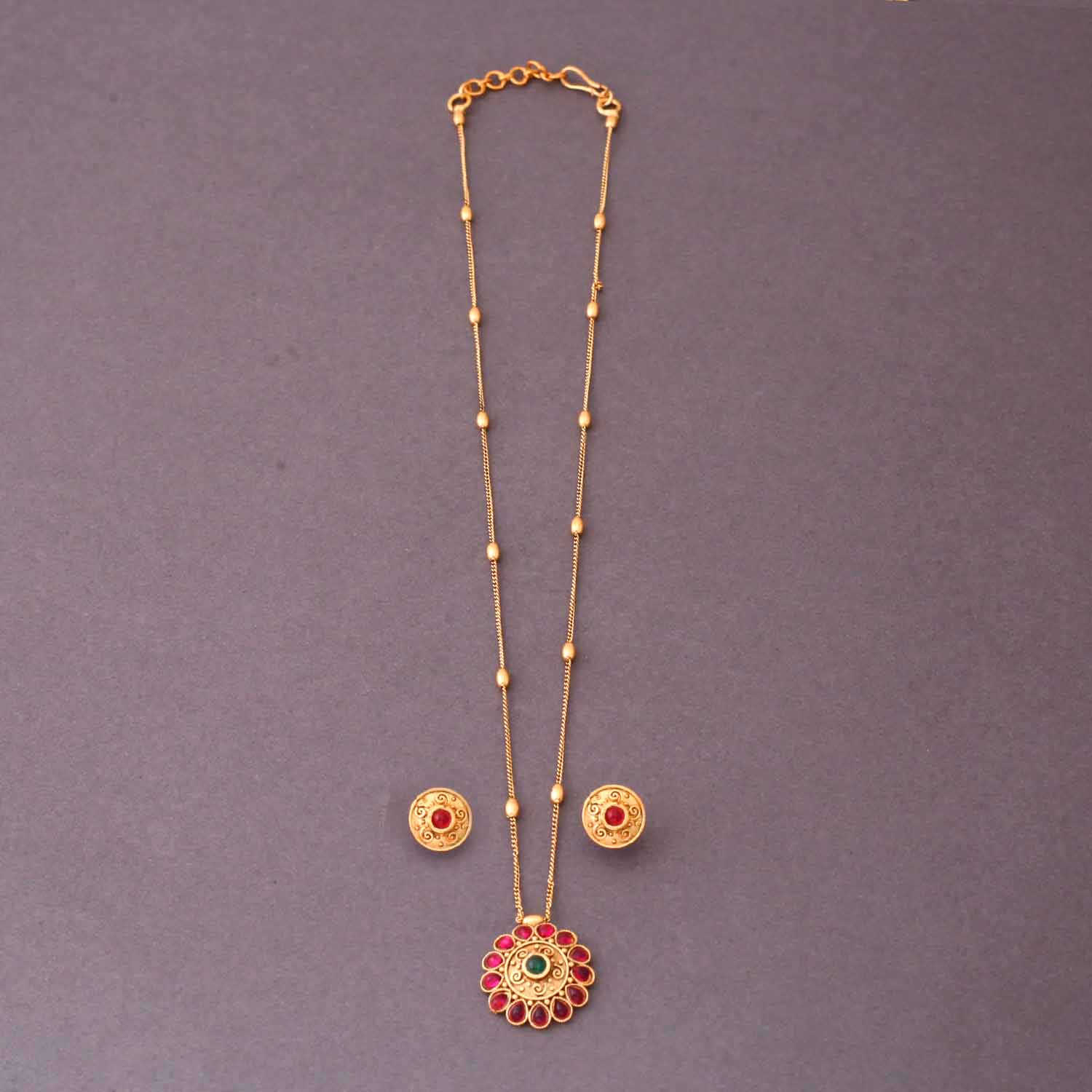 Rani Harshitha Antique Pendant Set - New Arrival - Image 3