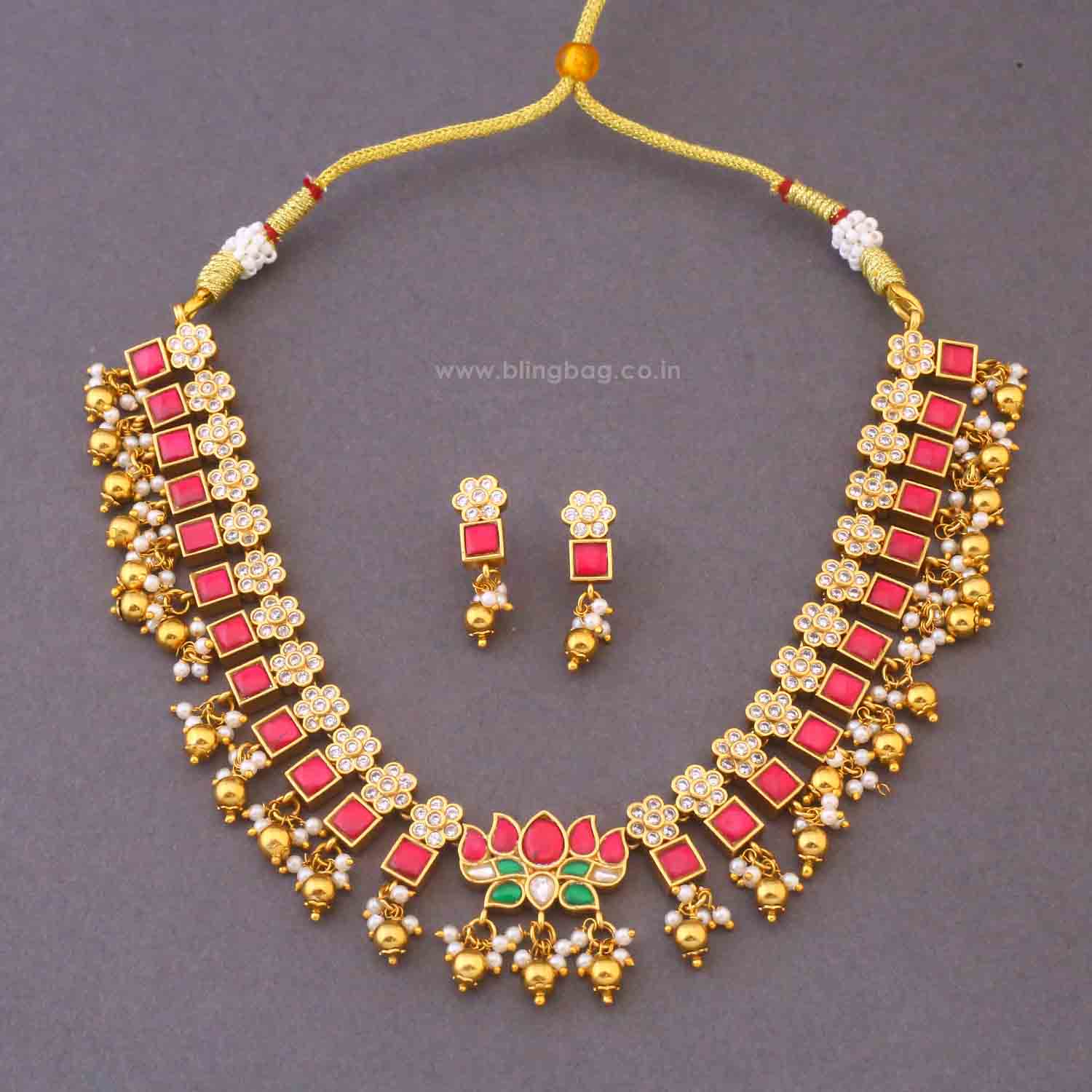 Golden Hridya Antique Jewellery Set - New Arrival - Image 3