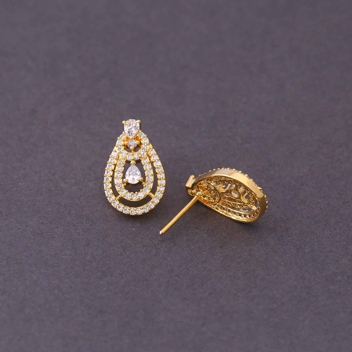 Golden Idaa Zirconia Studs - Image 4