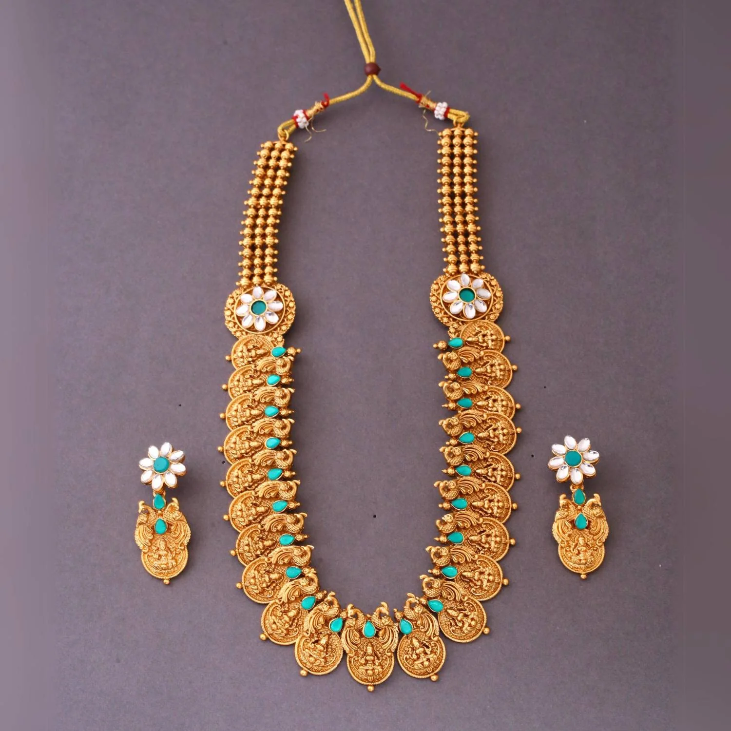 Golden Jagadguru Temple Jewellery Set - New Arrival - Image 3