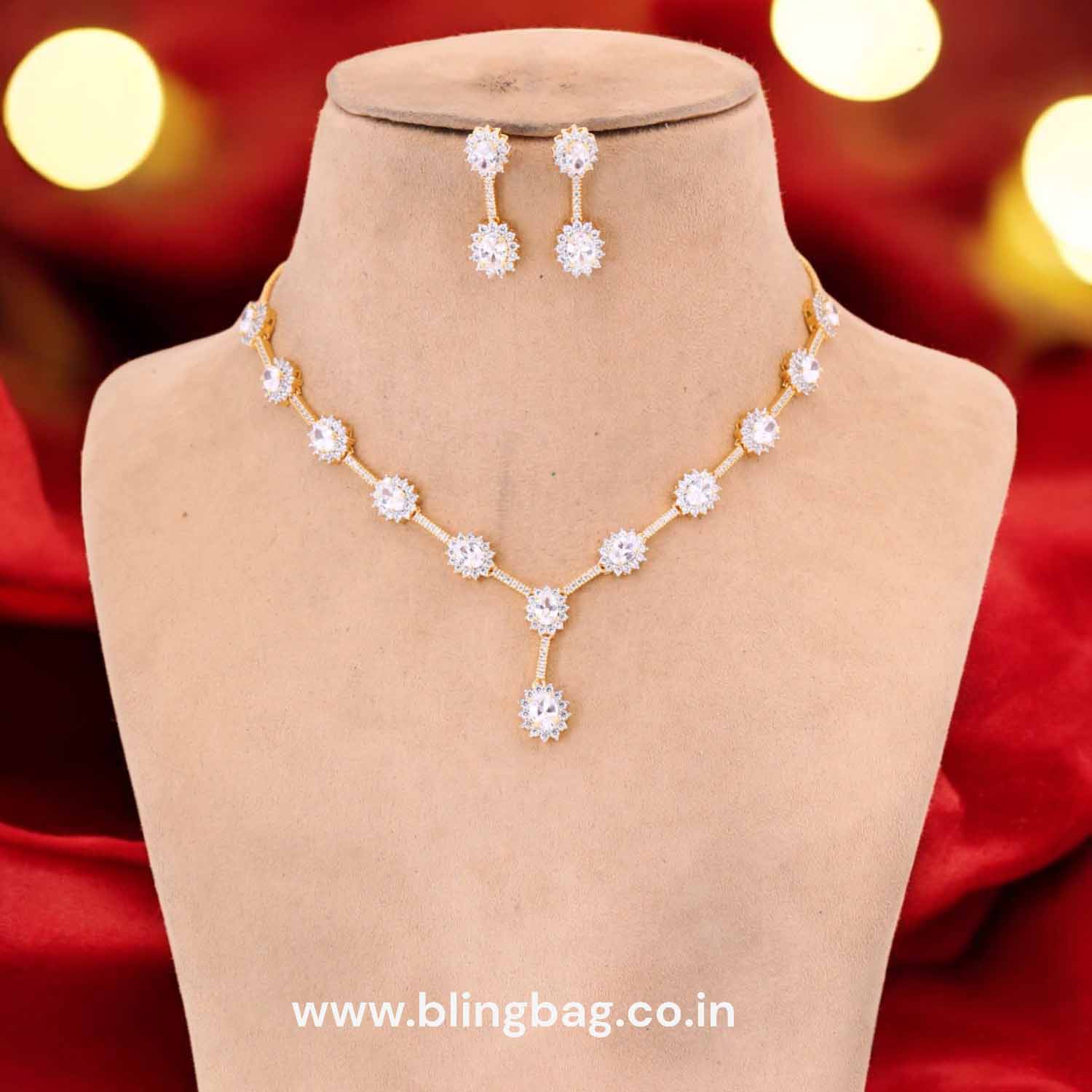 Golden Johanna Zirconia Jewellery Set - Image 2