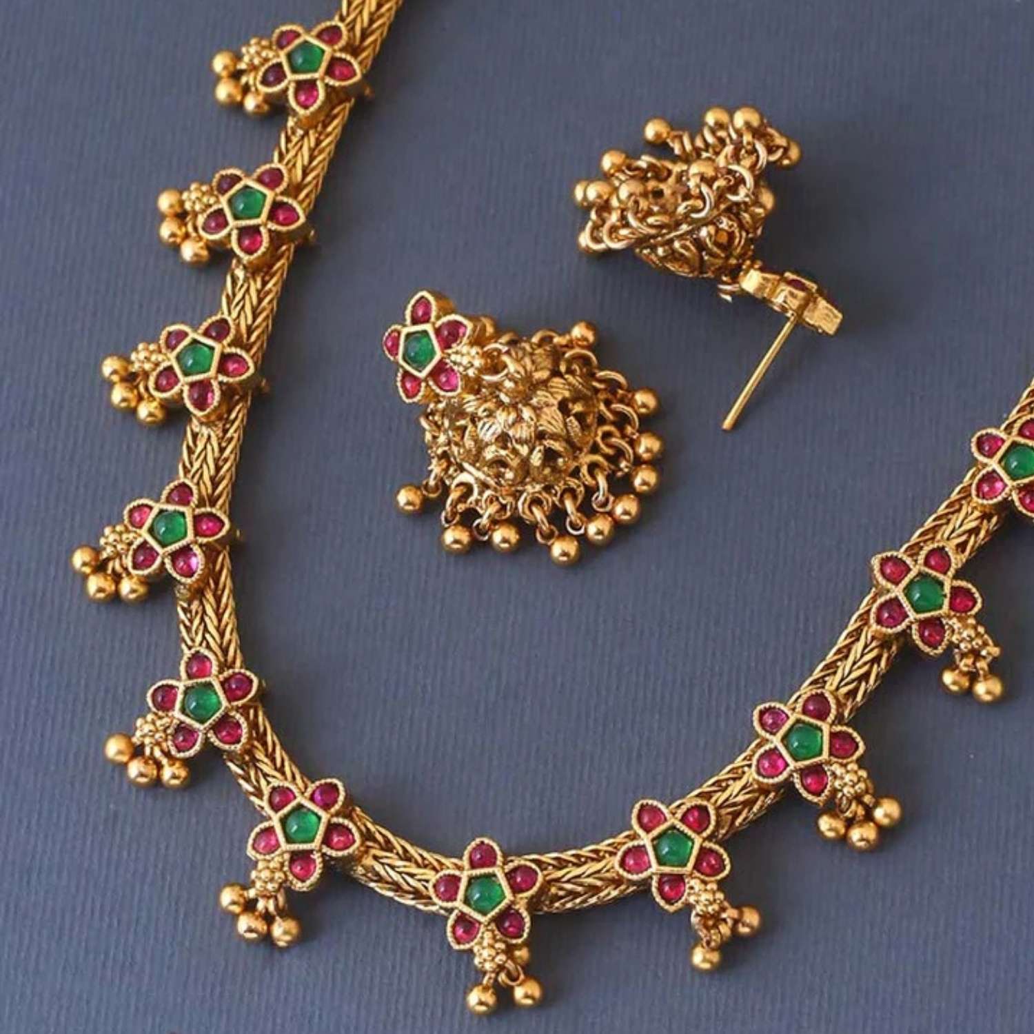 Golden Jyothi Antique Jewellery Set - Image 3