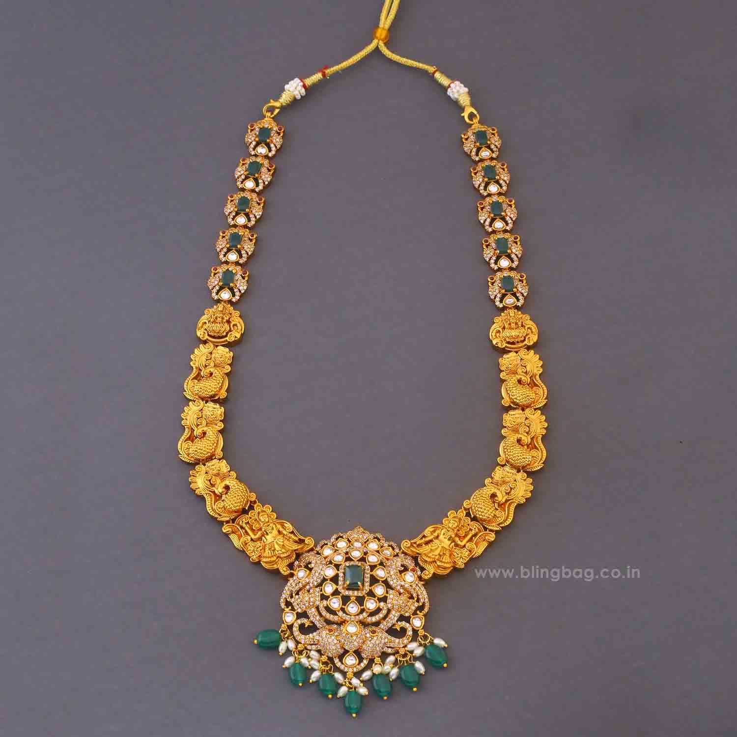 Golden Katyayanii Bridal Temple Jewellery Set - New Arrival - Image 6