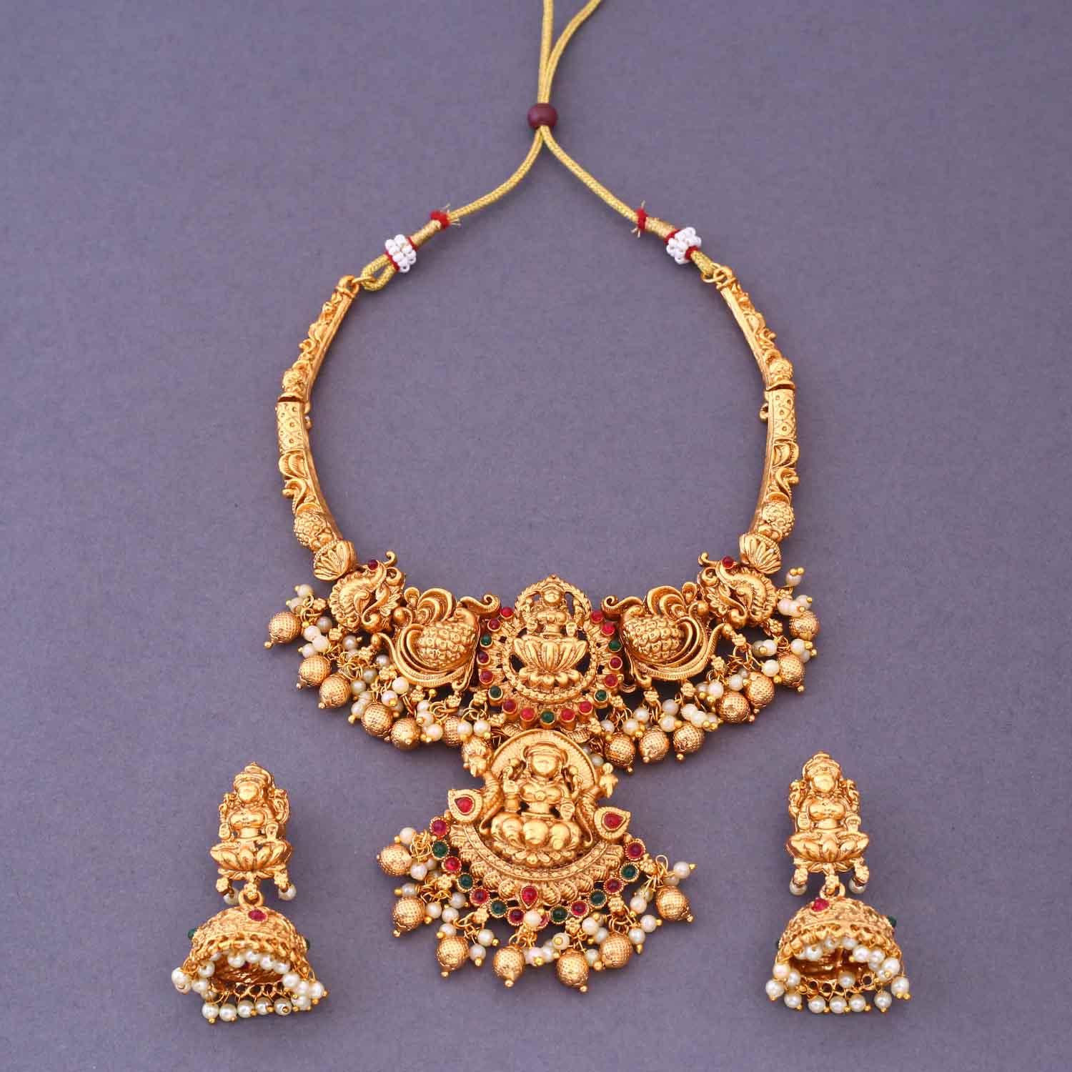 Golden Kaumari Hasli Temple Jewellery Set- New Arrival - Image 3