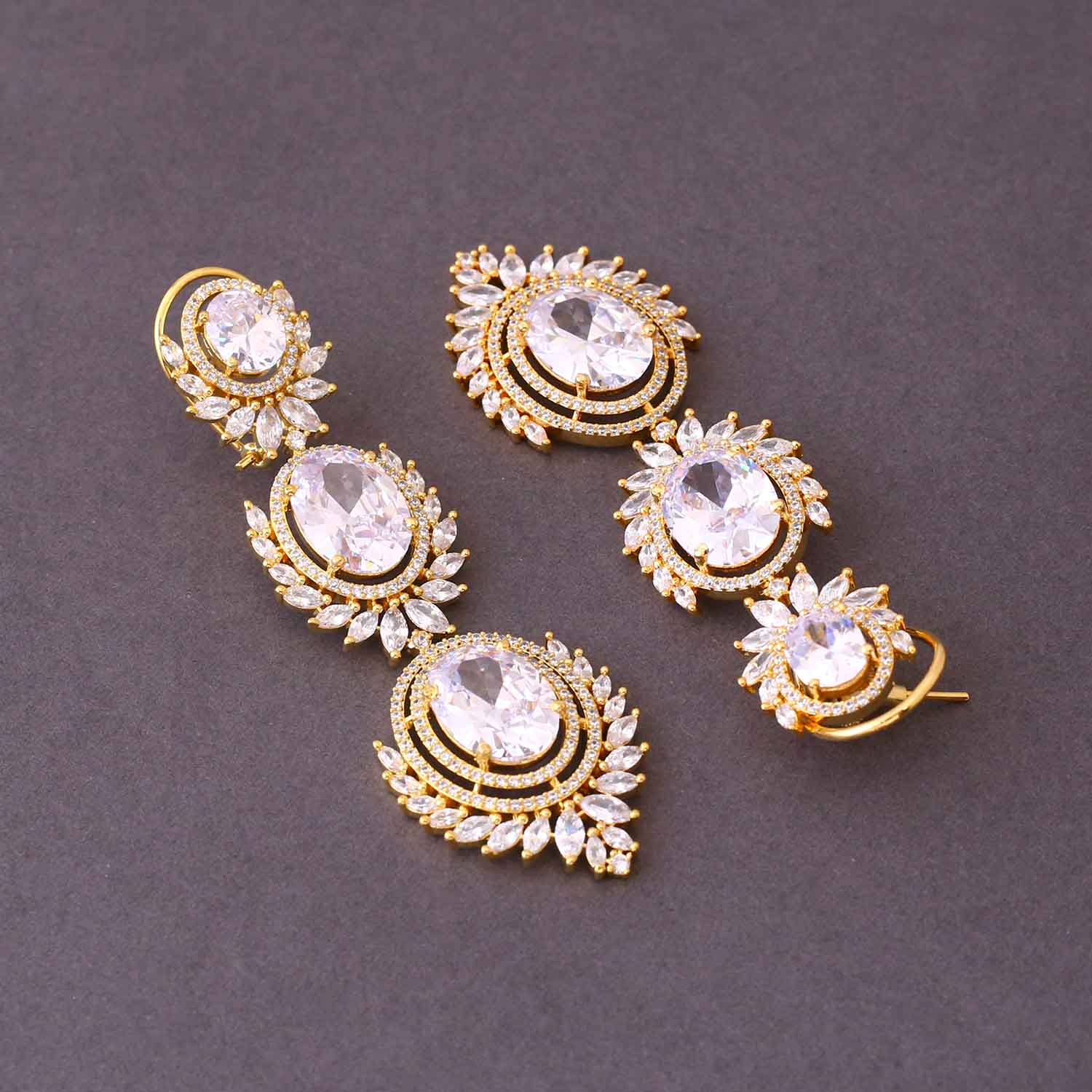 Golden Keith Zirconia Danglers - Image 4