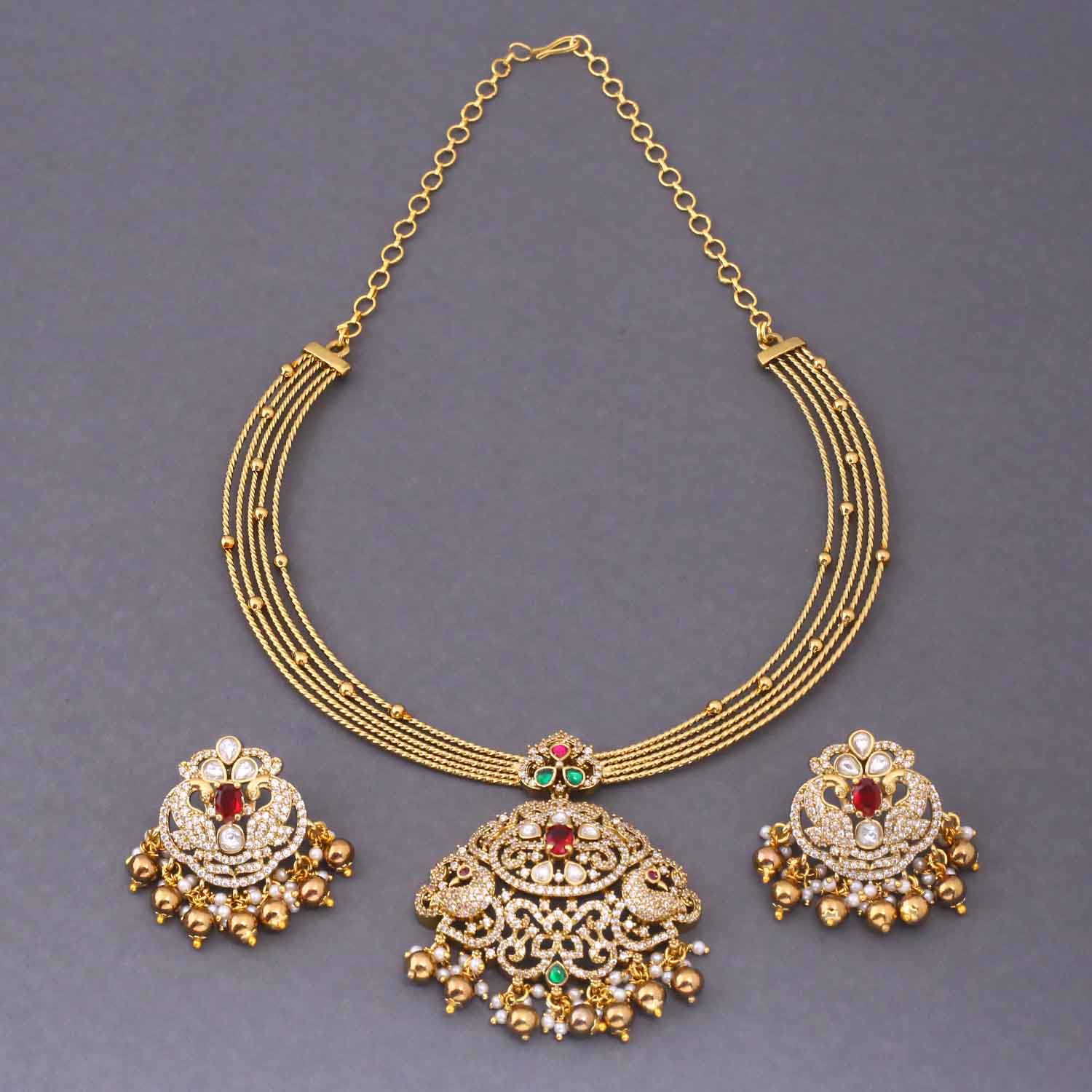 Golden Lavina Hasli Victorian Jewellery Set - New Arrival - Image 4
