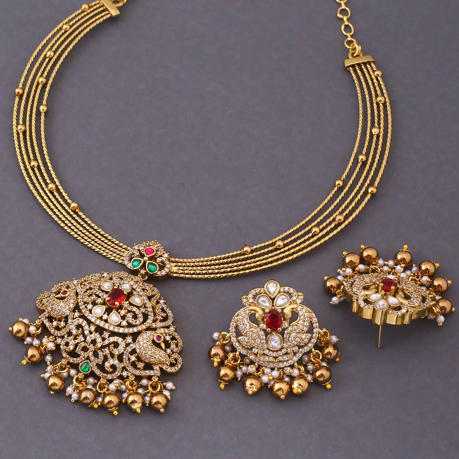 Golden Lavina Hasli Victorian Jewellery Set - New Arrival - Image 5