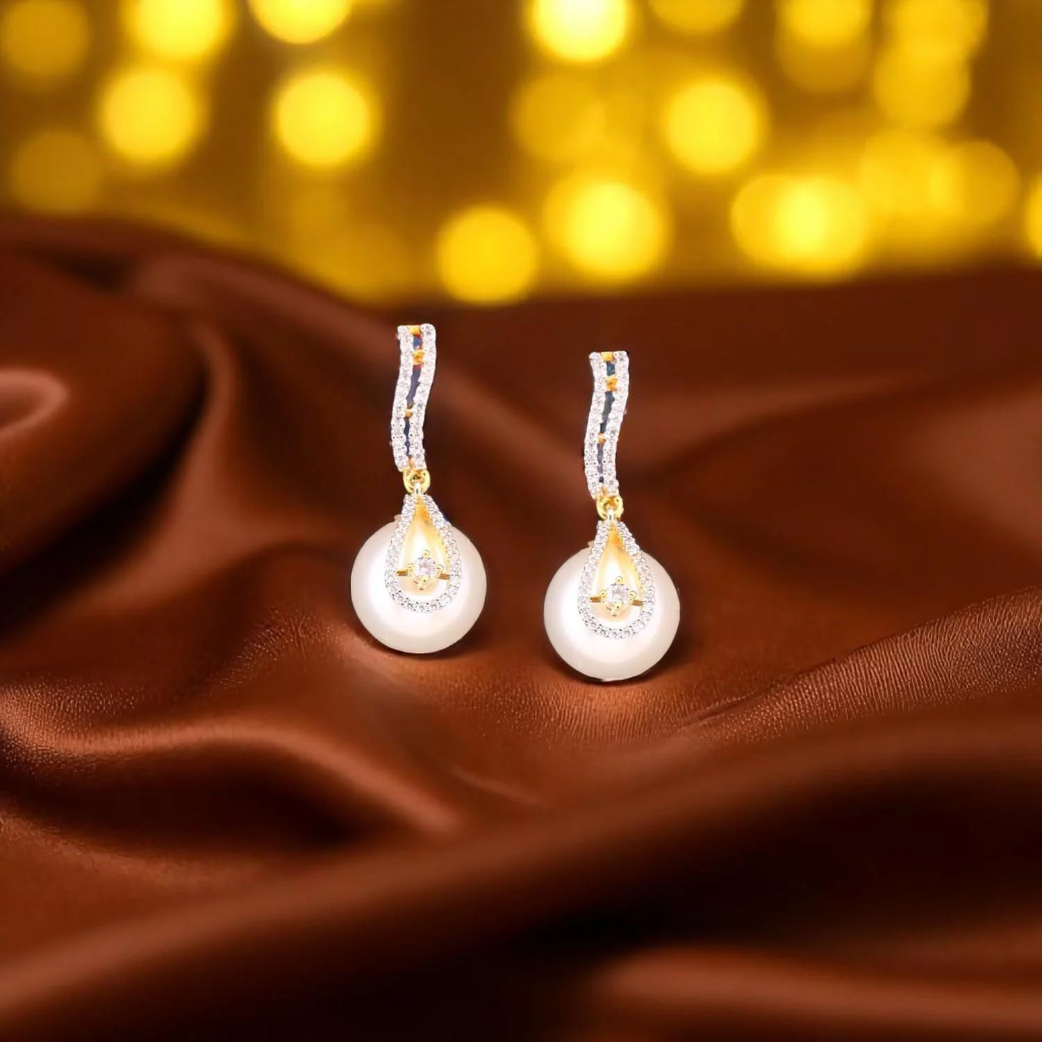 Golden Lyrie Zirconia Studs