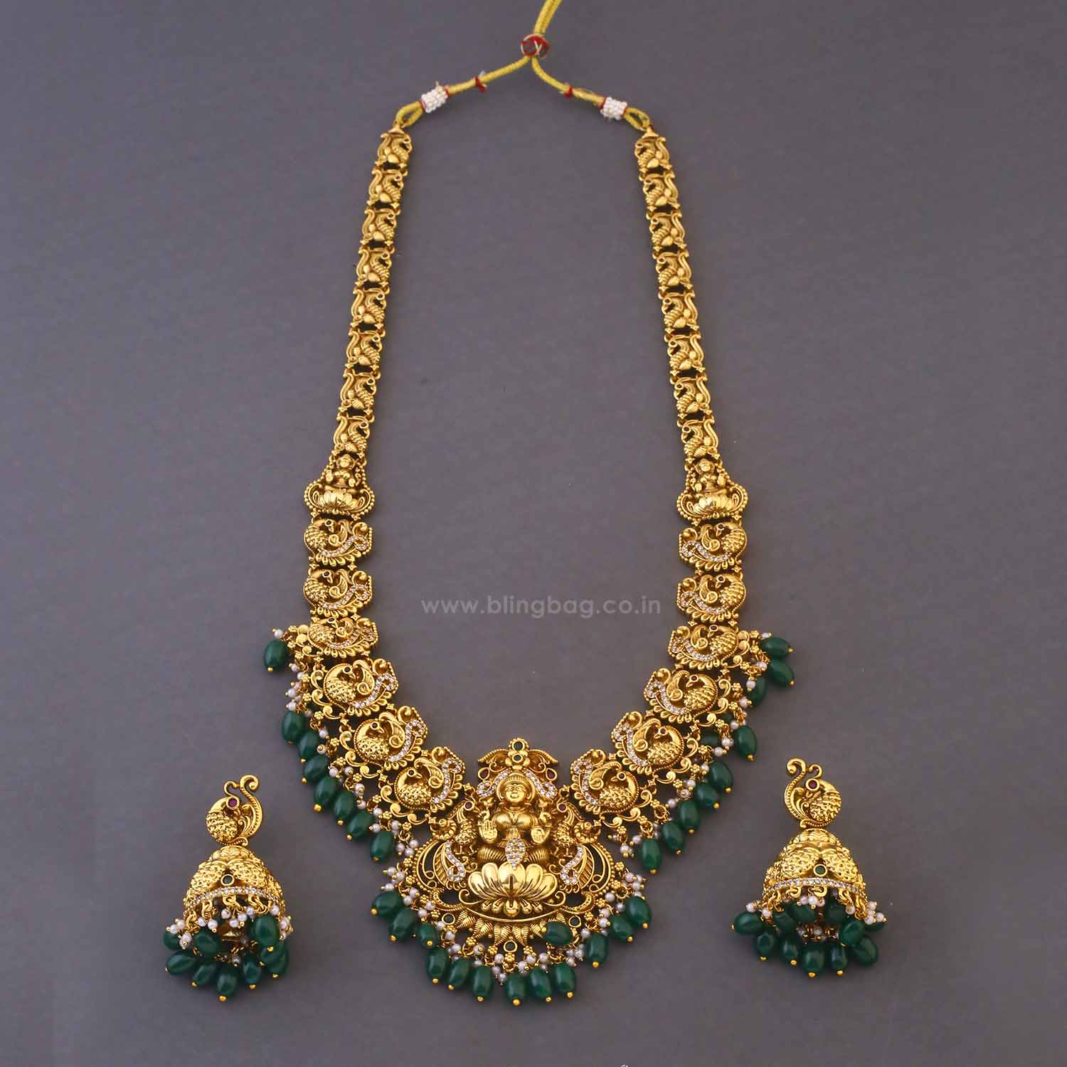 Golden Mahalakshmii Temple Jewellery Set - New Arrival - Image 3