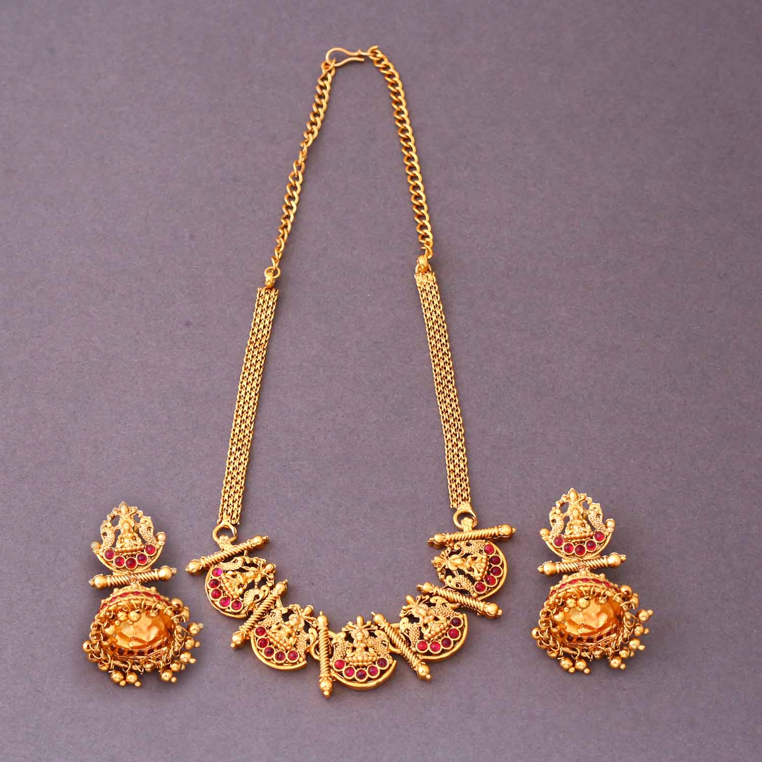 Golden Mahavidya Temple Jewellery Set - New Arrival - Image 3