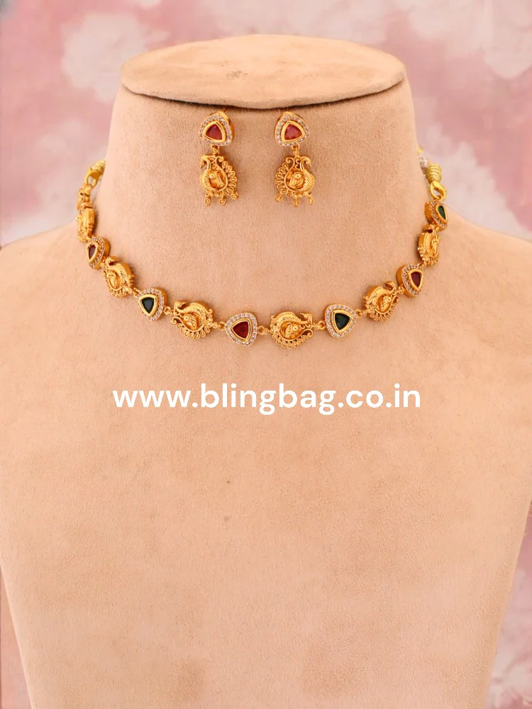 Golden Maheshwara Antique Jewellery Set - New Arrival - Image 2
