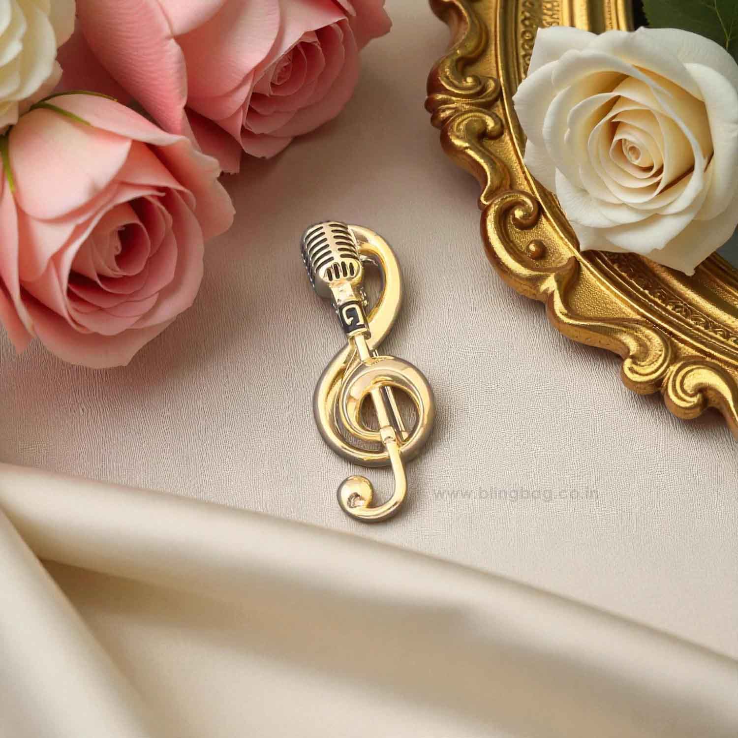 Golden Mic Brooch - Image 2