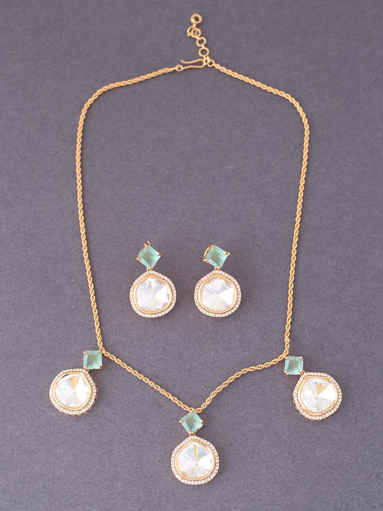 Golden Mint Azizah Zirconia Jewellery Set - EOSS - Image 4