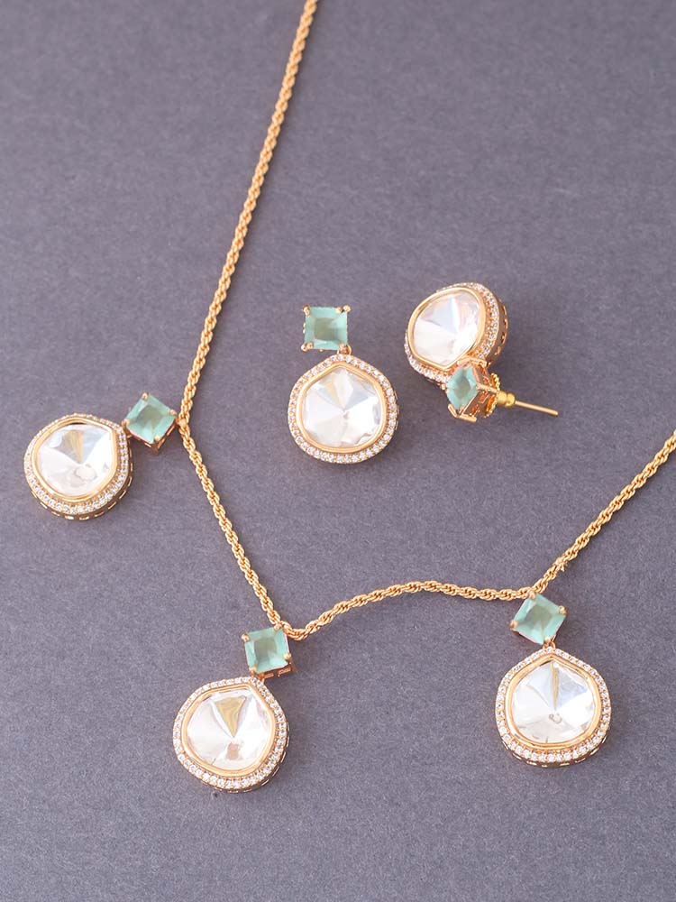 Golden Mint Azizah Zirconia Jewellery Set - EOSS - Image 5