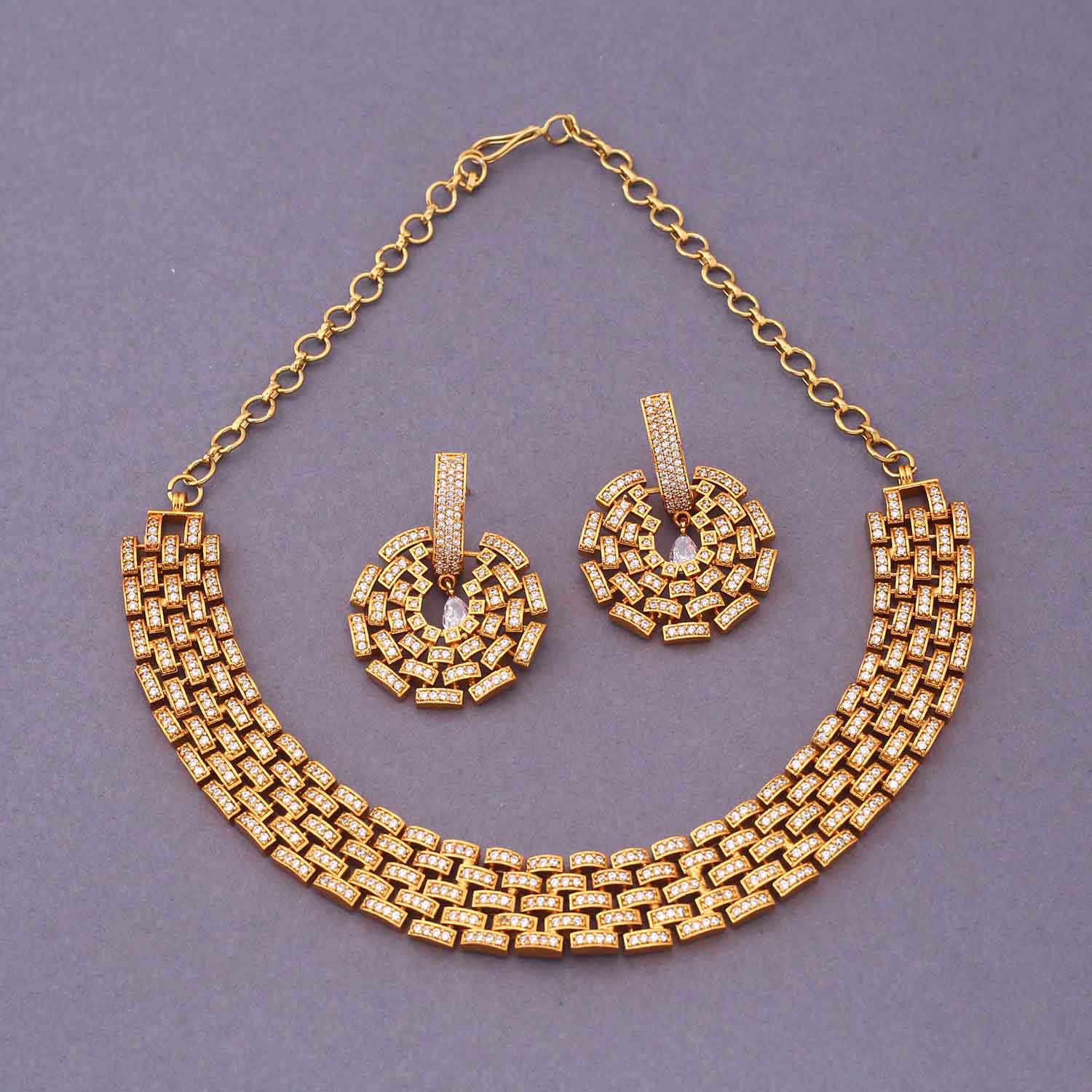 Golden Mira Hasli Antique Jewellery Set - New Arrival - Image 3
