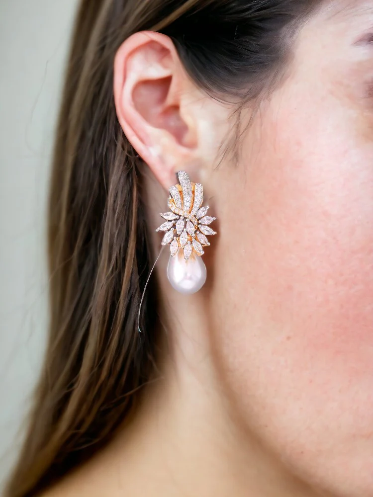 Golden Muriel Zirconia Studs - Image 2