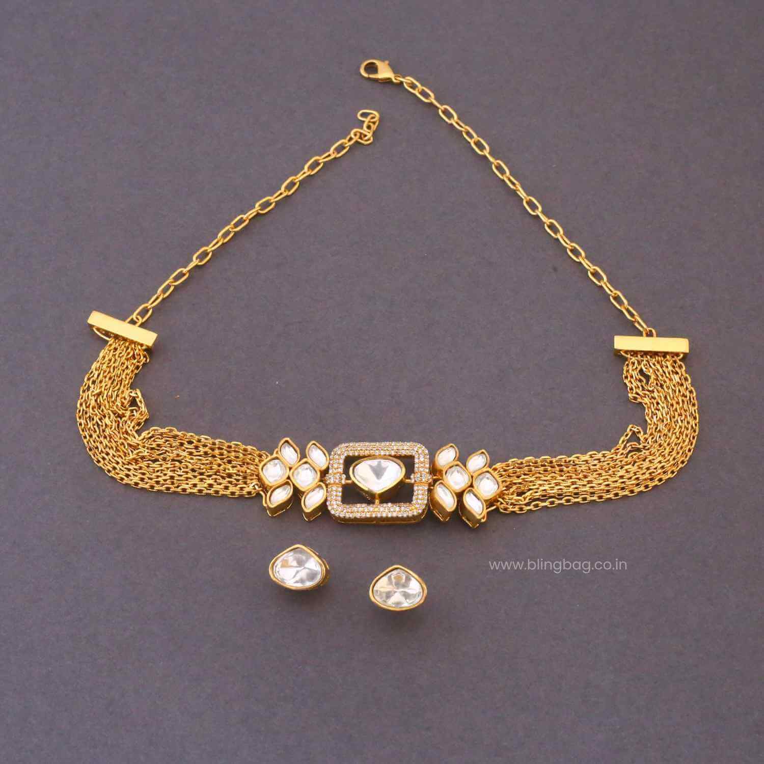 Golden Myraa Antique Jewellery Set - Image 4
