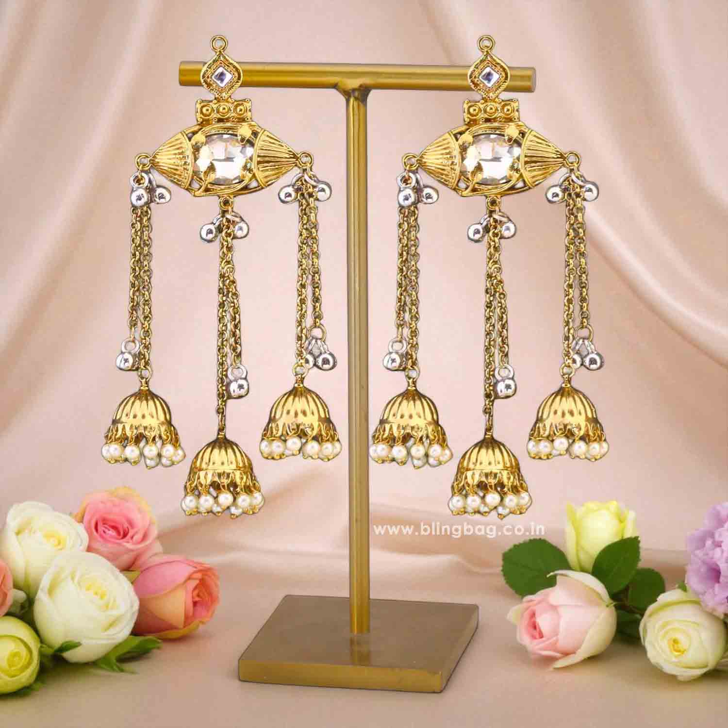 Golden Nandana Jhumkis - Image 2
