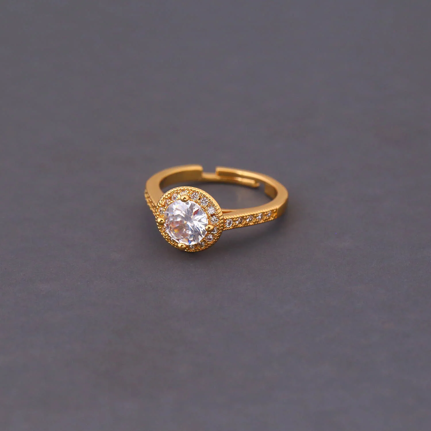 Golden Noura Zirconia Ring - Image 3