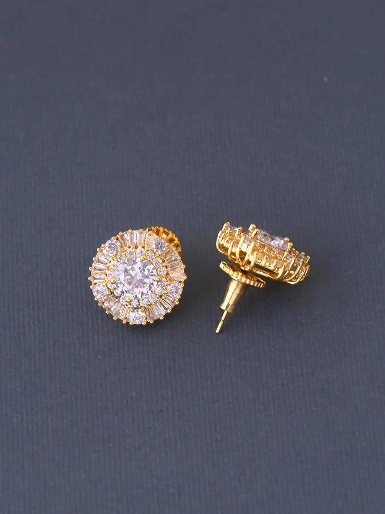 Golden Parul Zirconia Studs - Image 3