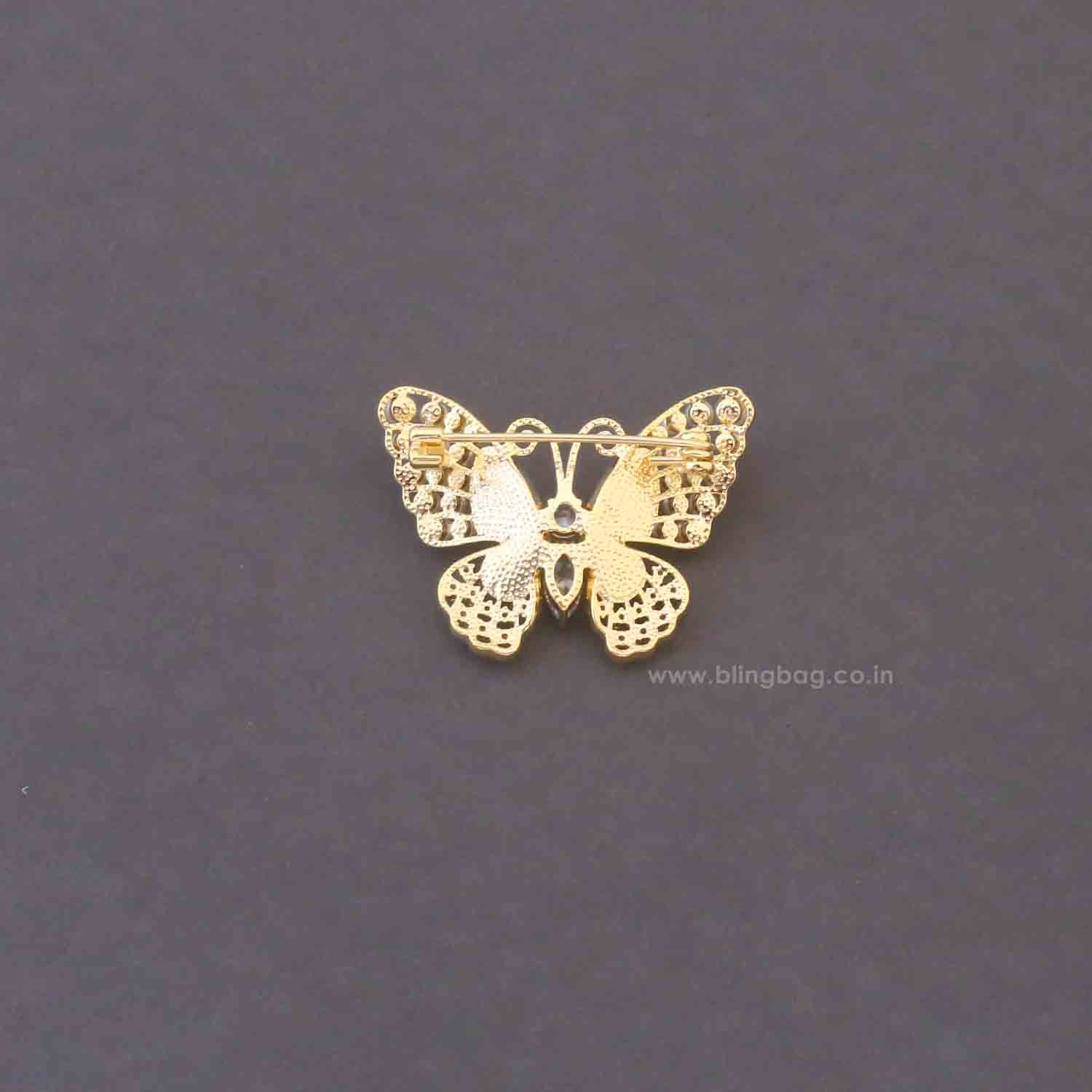 Golden Pearl Butterfly Brooch - Image 6