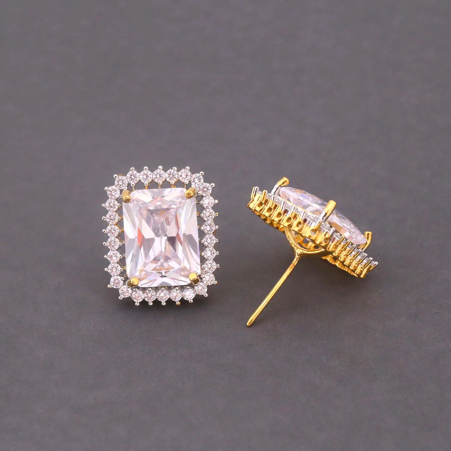 Golden Pippa Zirconia Studs - Image 3