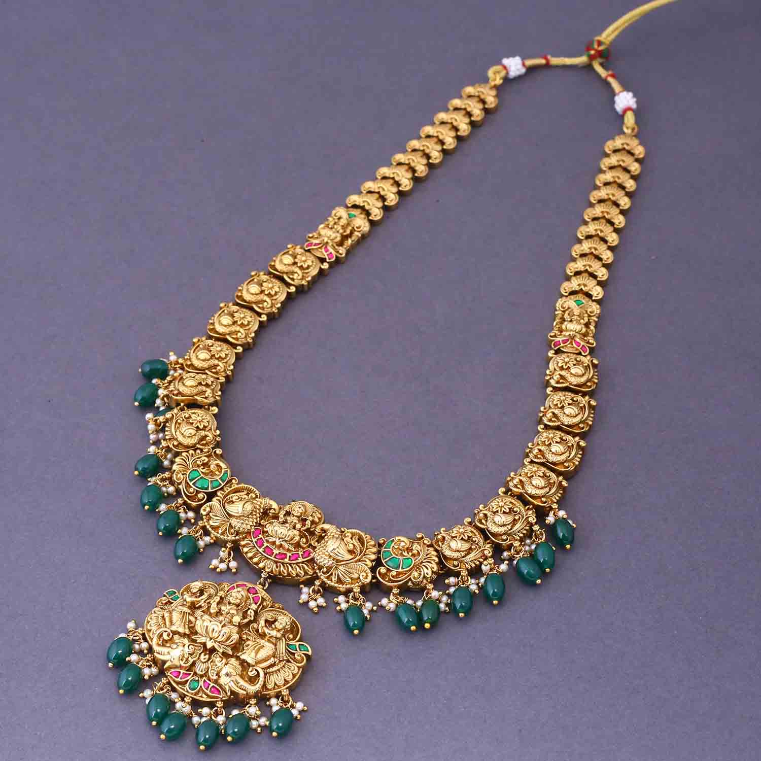 Golden Radmila Bridal Temple Jewellery Set- New Arrival - Image 4