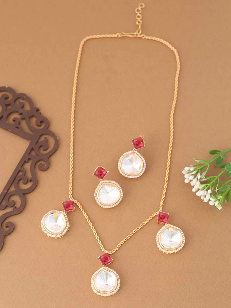 Golden Rani Azizah Zirconia Jewellery Set - EOSS - Image 3