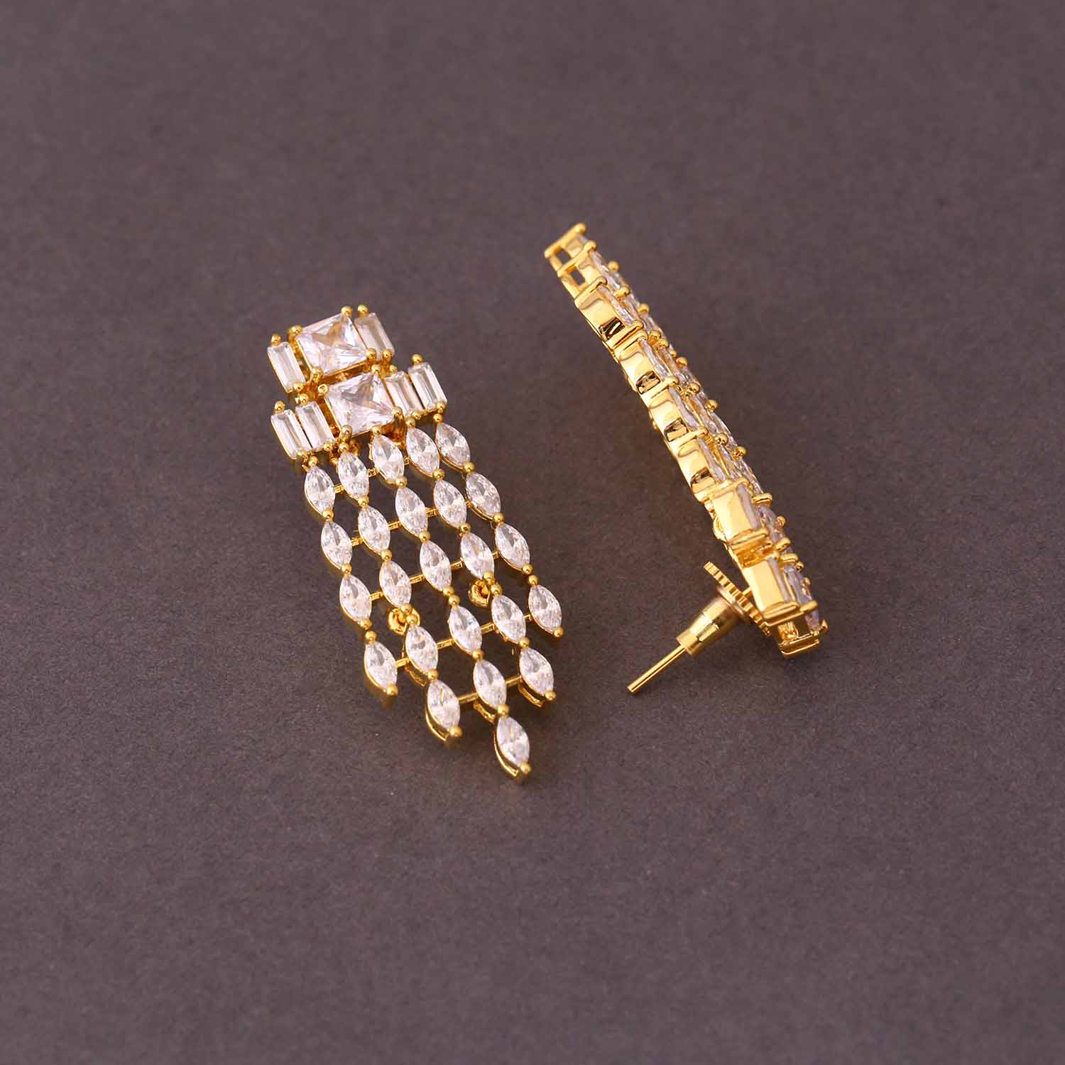 Golden Rayner Zirconia Danglers - Image 4