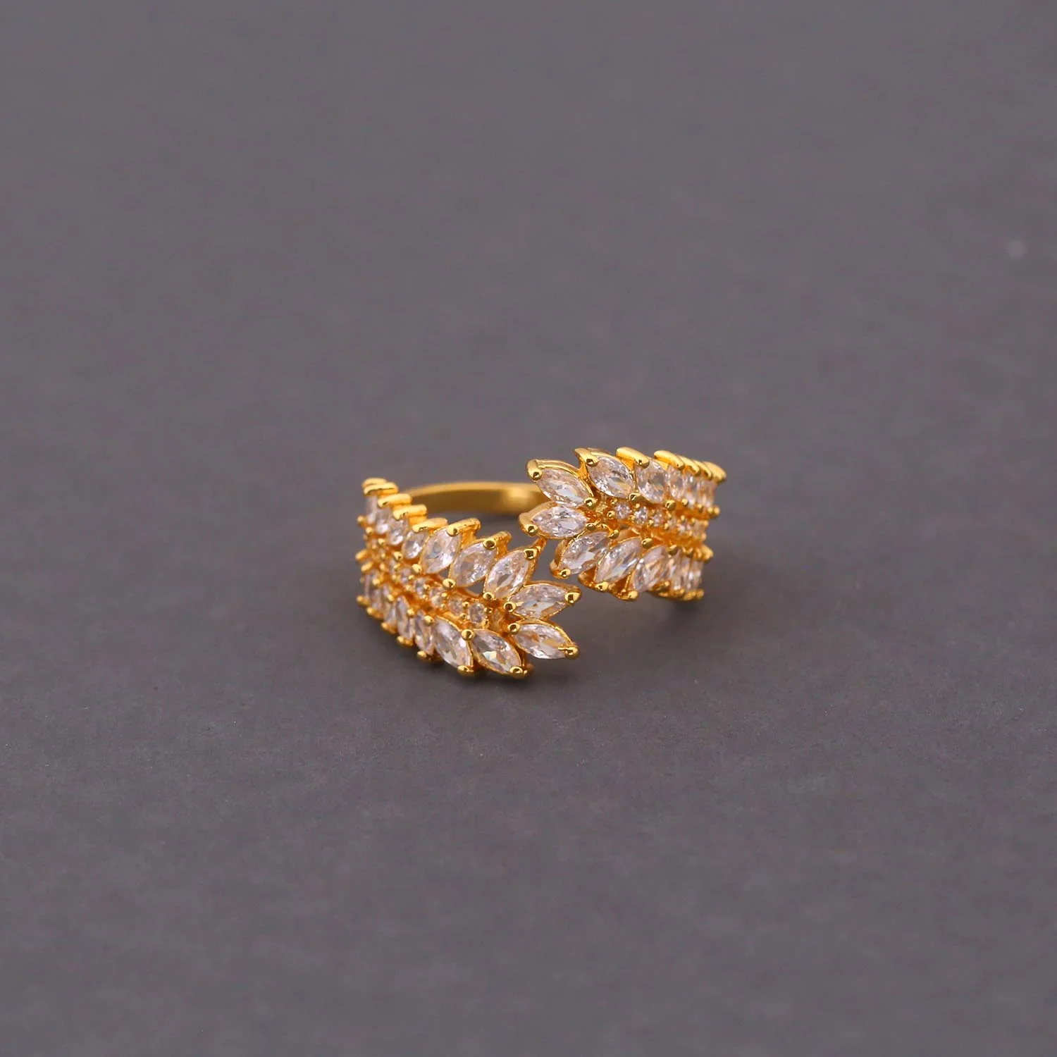 Golden Rea Zirconia Ring - Image 3